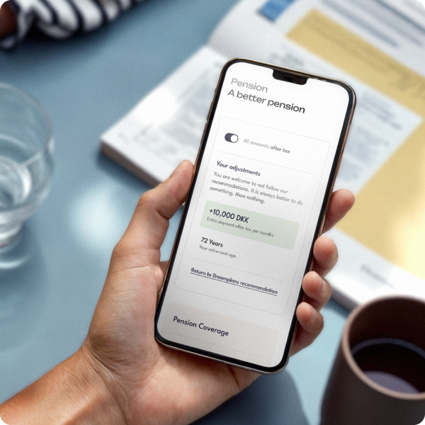 AI-generated image of a man holding an iPhone reviewing financial information